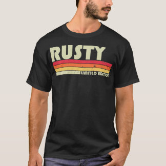 Camiseta Presente RUSTY Nome Personalizado Divertido Retro