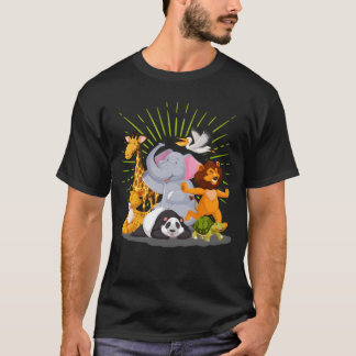 Camiseta Presente Safari Meninos Meninas Animais do Zoológi
