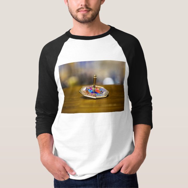 Camiseta Presente SlipperyJoe Hanukkah dreidel base octogon (Frente)