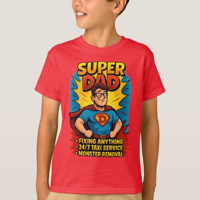 Camiseta Presente Super Pai - Dia de os pais Super Herói (Frente)