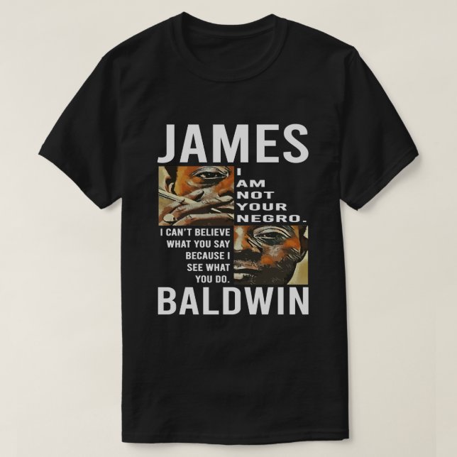 Camiseta Presente surpresa James Baldwin Protesto Halloween (Frente do Design)