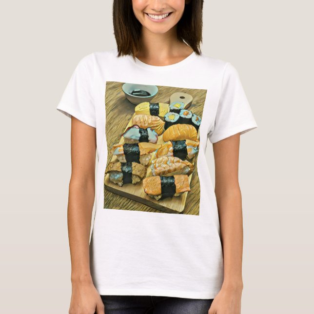 Camiseta Presente sushi para amantes de comida (Frente)