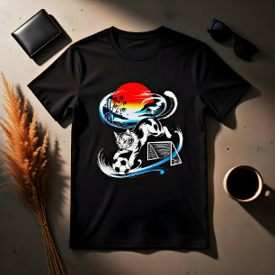 Camiseta Presente único de gato de futebol japonês para Ani