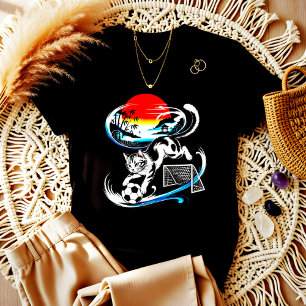 Camiseta Presente Único de Gato de Futebol Japonês para Fãs
