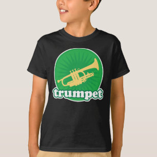 Camiseta Presente verde retro da música da trombeta
