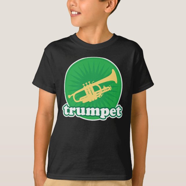 Camiseta Presente verde retro da música da trombeta (Frente)