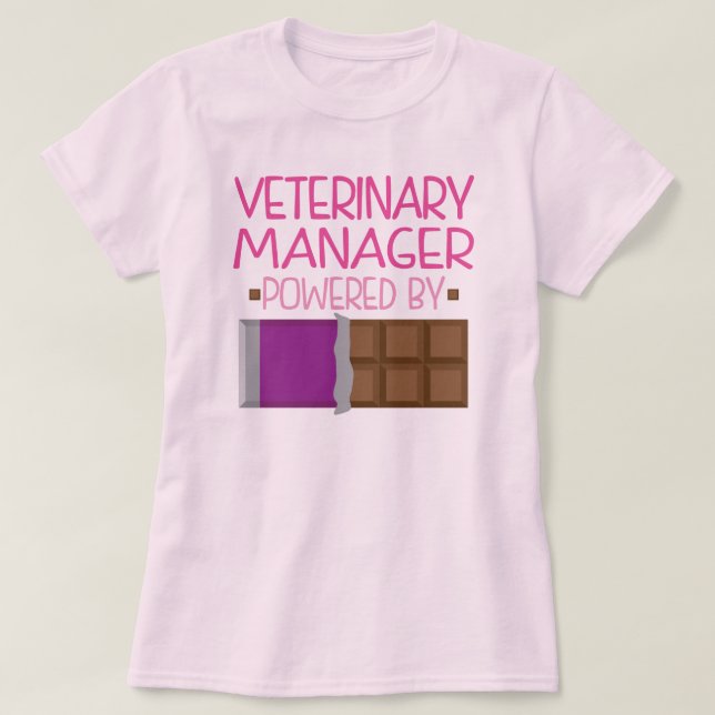 Camiseta Presente veterinário do chocolate do gerente para (Frente do Design)