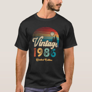 Camiseta Presente Vintage Feito em 1986 Design Para Clássic