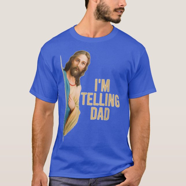Camiseta Presente vintage meme do Jesus Imelling Dad (Frente)