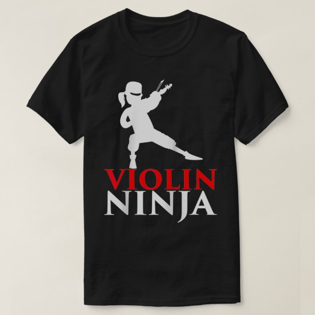 Camiseta Presente Violino Ninja do Jogador Violinista Violi (Frente do Design)