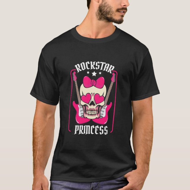 Camiseta Presente Xmas | Rockstar Princess Skull (Frente)