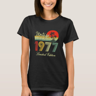 Camiseta Presentes 45 Anos de Idade Vintage 1977 Edição Lim