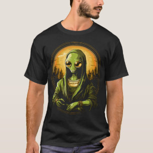 Camiseta Presentes Alien Ufo Mona Lisa Homens Mulheres Cria