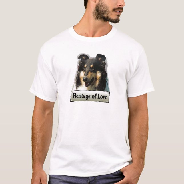 Camiseta Presentes ásperos do Collie da tri cor (Frente)