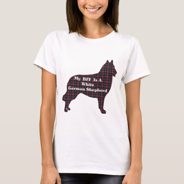 Camiseta Presentes BFF de GERMAN SHEPHERD BRANCO (Frente)