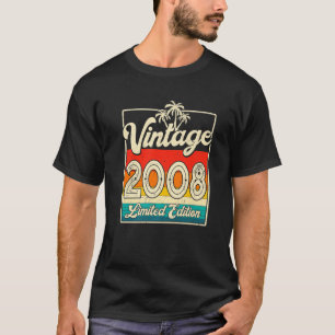 Camiseta Presentes com 14 anos Vintage 2008 Limited Edition