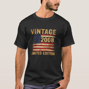 Camiseta Presentes com 17 anos Vintage 2008 17th Birthday A