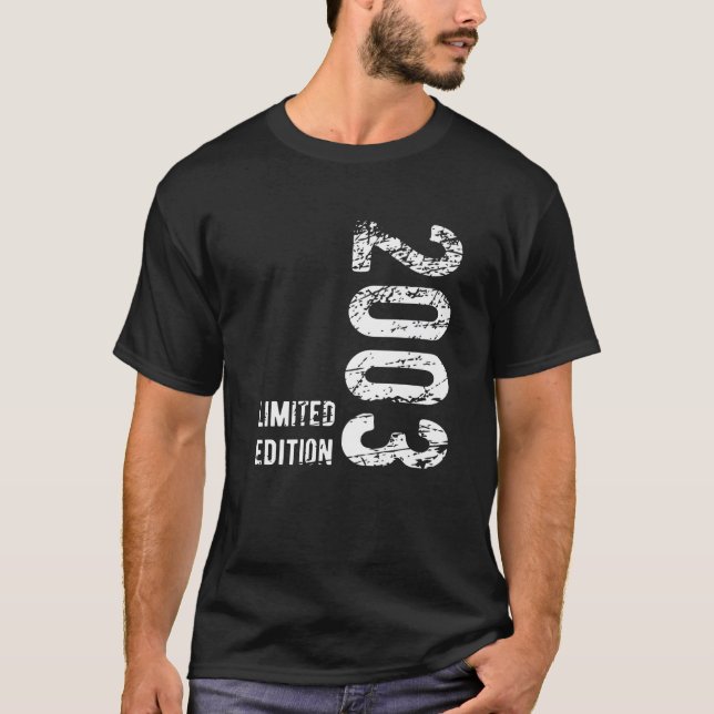 Camiseta Presentes com 20 anos de idade 2003 Edição limitad (Frente)