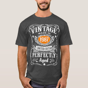 Camiseta Presentes com 35 anos Vintage 1987 Limited Edition