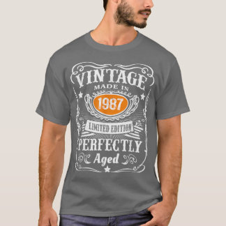Camiseta Presentes com 35 anos Vintage 1987 Limited Edition
