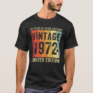 Camiseta Presentes com 50 anos Vintage 1972 Limited Edition