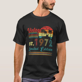 Camiseta Presentes com 50 anos Vintage 1972 Limited Edition