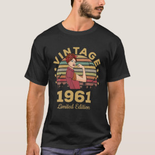 Camiseta Presentes com 61 anos Vintage 1961 Edição limitada