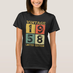 Camiseta Presentes com 65 anos Vintage 1958 Limited Edition