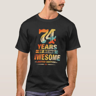 Camiseta Presentes com 74 anos Vintage 1947 Limited Edition