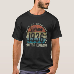 Camiseta Presentes com 86 anos Vintage 1936 Limited Edition