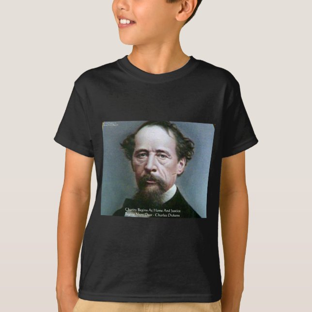 Camiseta Presentes com Citação "Caridade em Casa" de Charle (Frente)