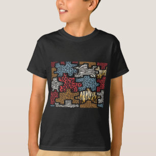 Camiseta Presentes com Estampa de Puzzle Leopardo Zebra Roc
