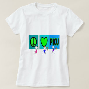 Camiseta Presentes da "amor PICU da enfermeira de PICU paz