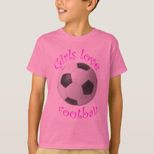Camiseta Presentes da arte do futebol do amor das meninas