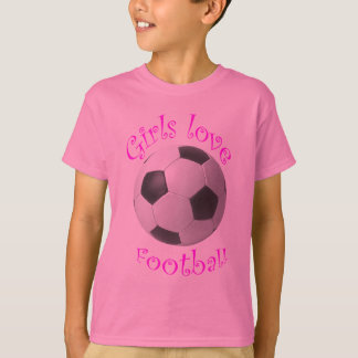 Camiseta Presentes da arte do futebol do amor das meninas