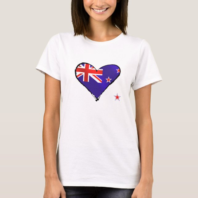 Camiseta Presentes da bandeira do coração do amor de Nova (Frente)
