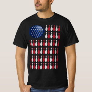 Camiseta Presentes Da Boliche De Bandeira Americana Para A