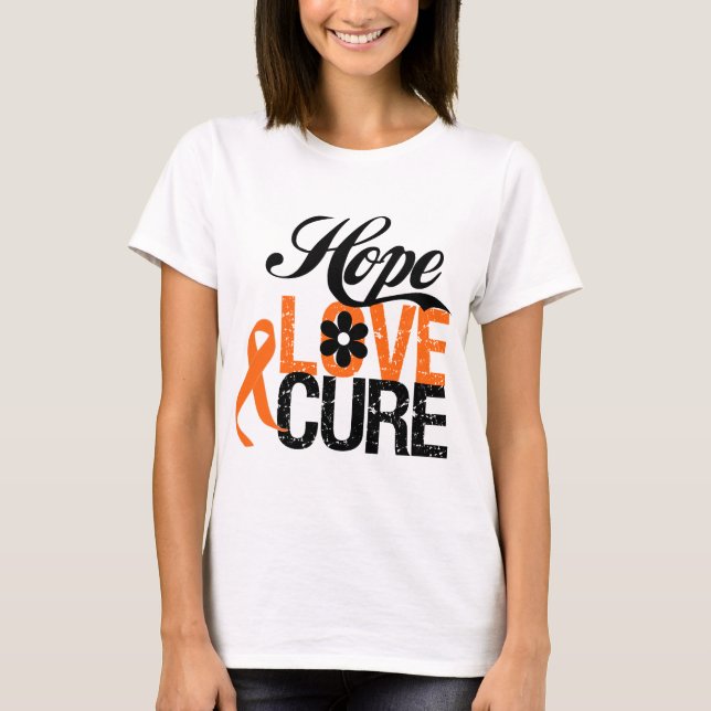 Camiseta Presentes da cura do amor da esperança da LEUCEMIA (Frente)