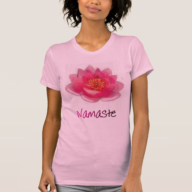 Camiseta Presentes da ioga de "Namaste" da flor de Lotus (Frente)