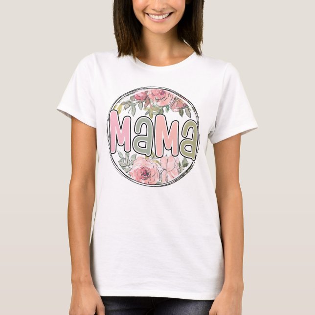 Camiseta presentes da mãe rosa de da mãe retro mama (Frente)
