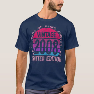 Camiseta Presentes de 14 anos Vintage 2008 Limited Edition