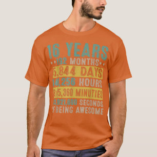 Camiseta Presentes de 16 anos Vintage Incrível 16 Aniversár