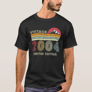 Camiseta Presentes de 20 Anos de Idade Vintage 2004 Edição