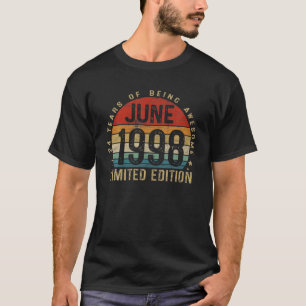 Camiseta Presentes De 24 Anos Junho De 1998 Edição Limitada