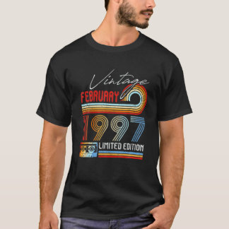 Camiseta Presentes de 25 anos 25 de fita cassete fevereiro 