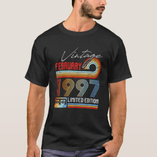 Camiseta Presentes de 25 anos 25 de fita cassete fevereiro 