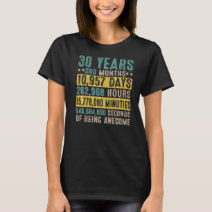 Camiseta Presentes De 30 Anos Vintage Incrível aniversário