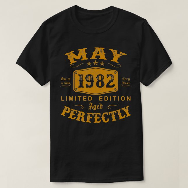 Camiseta Presentes De 40 Anos Maio 1982 Edição Limitada 40º (Frente do Design)