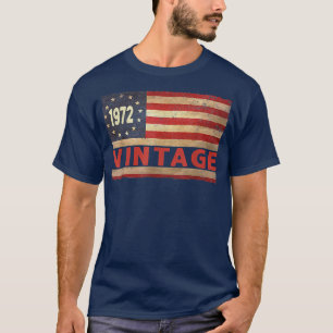Camiseta Presentes de 50 anos Vintage 1972 Bandeira America
