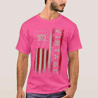 Camiseta Presentes de 50 anos Vintage 1972 Bandeira America